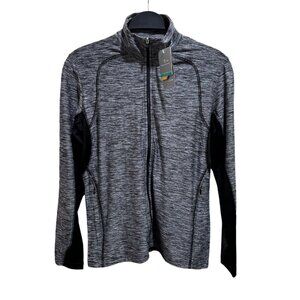 Page & Tuttle Women Size M Black Heather Colorblock Layering Jacket Athletic NWT